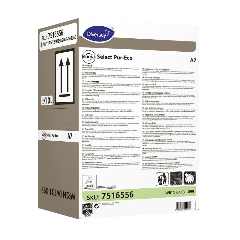 Suma® Select Pur-Eco A7 - Liquide de rinçage neutre concentré - 10L
